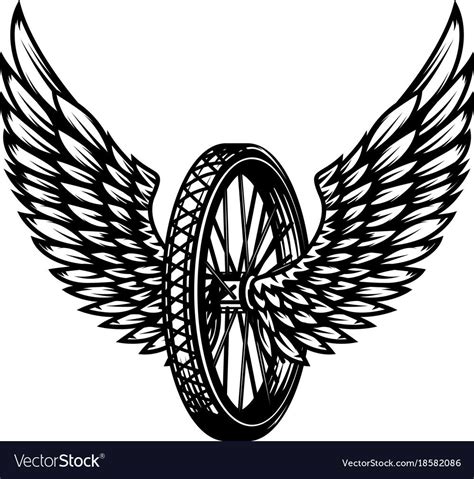 Wheel With Wings Design Element For Logo Label Emblemsign Badge