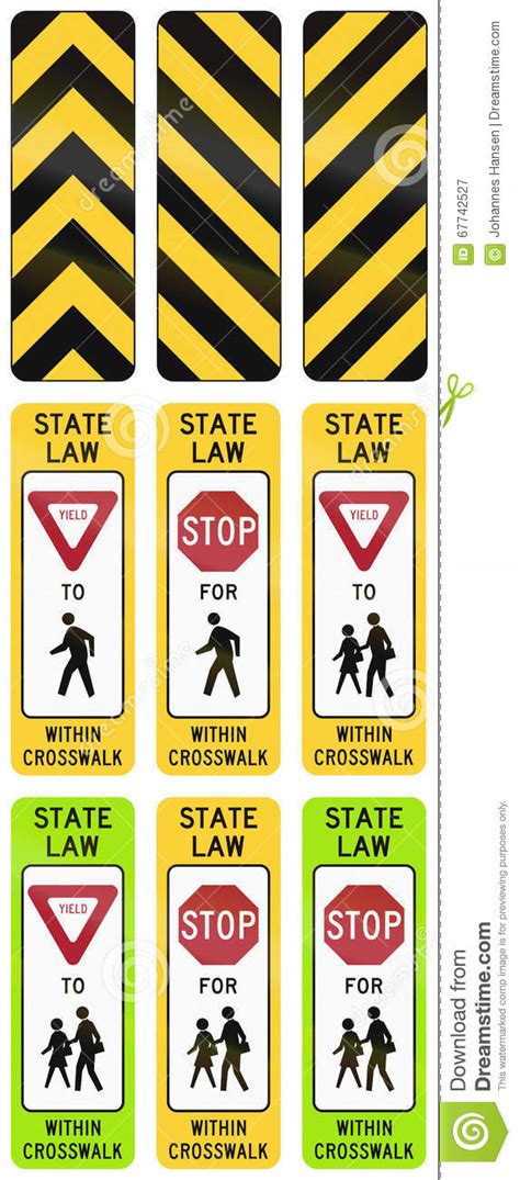 Regulatory United States Mutcd Road Signs Stock