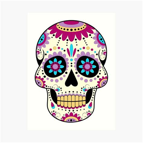 Mexican Skull Art Print By Southprints Redbubble