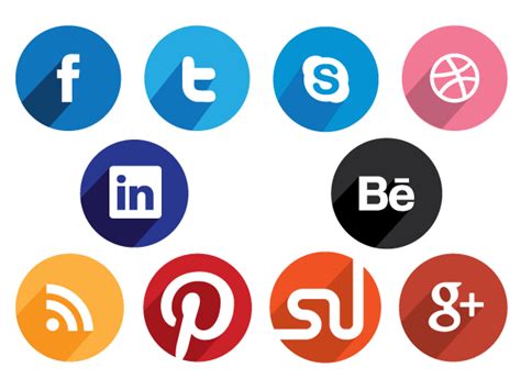Free Circular Flat Social Media Icons Creative Beacon