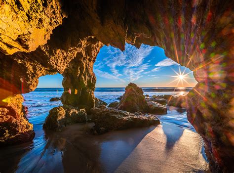 Malibu Beach Sea Cave Brilliant Sunset El Matador State Be Flickr