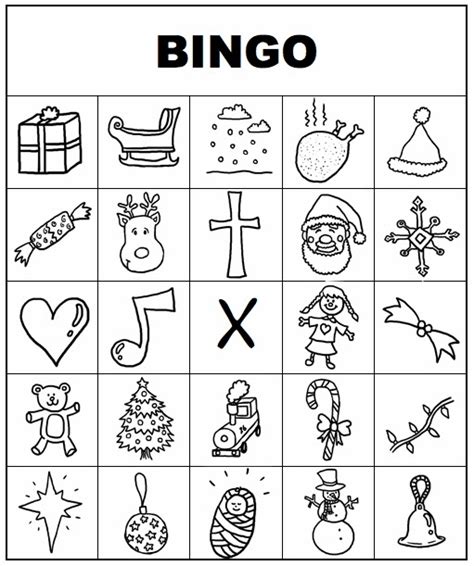 A Set 5 Simple Christmas Bingo Cards Printable