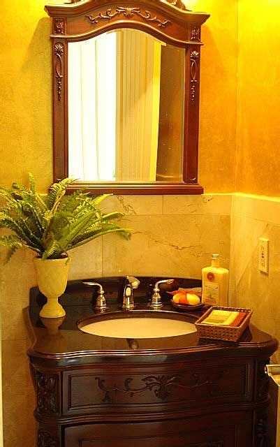 A new vanity is an easy bathroom makeover. change to half bathroom to this sink and vanity | Home ...