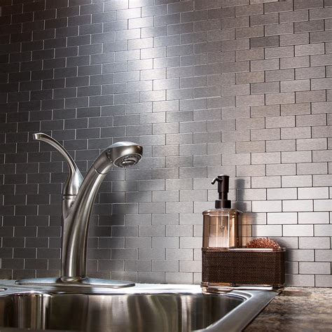 Take a look at some of these. Peel and Stick Matted Metal Backsplash Tiles - Aspect