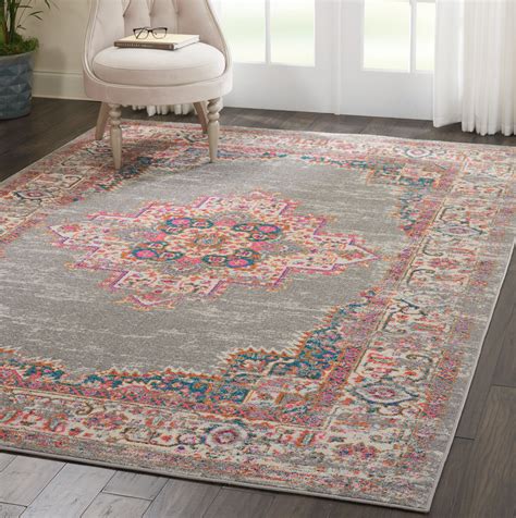 Nourison Passion Vintage Bordered Grey Area Rug In 2021