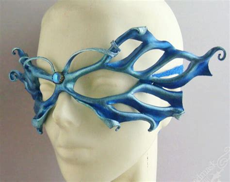 Filgree Fairy Leather Mask Sapphire And Aqua Blue Faerie Or Etsy