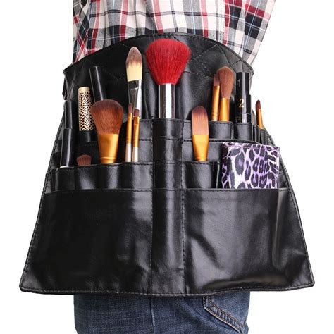 1pcs Black Two Arrays Makeup Brush Holder Professional Apron Bag Artist