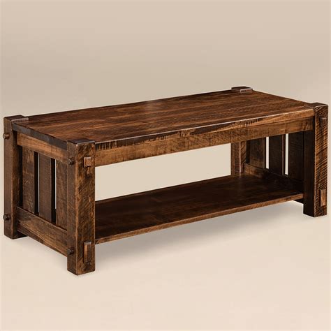 Handcrafted beautiful wood living room furniture. Houston Slatted Amish Coffee Table - Rustic Furniture ...