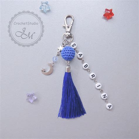 Tassel Keychain Personalized Monogram Keychain With Tassel Etsy