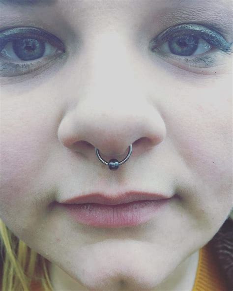 Fresh Septum Piercing With Bcr Done This Morning Studio Xiii Gallery