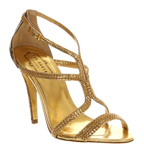 Gold High Heel Sandals