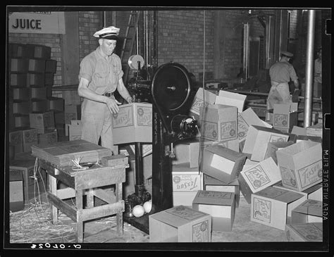 Stitching Cardboard Boxes Grapefruit Canning Plant Weslaco Texas