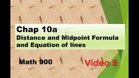 Slope Of Parallel Lines Chap 10a Distance And Midpoint Formula And