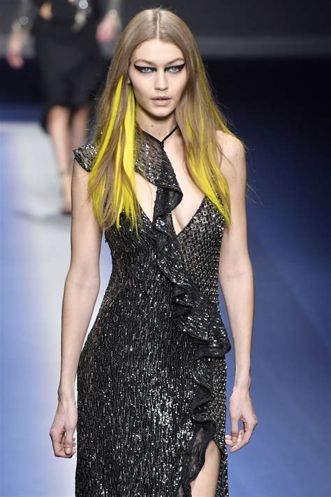 Gigi Hadid Supermodel Walks The Runway At The Versace Show At Milan