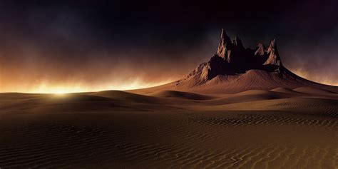 1360x768px Free Download Hd Wallpaper Clouds Dark Desert Dune
