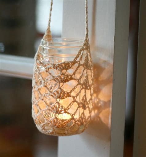 You Have To See Crochet Hanging Mason Jar Covers On Craftsy