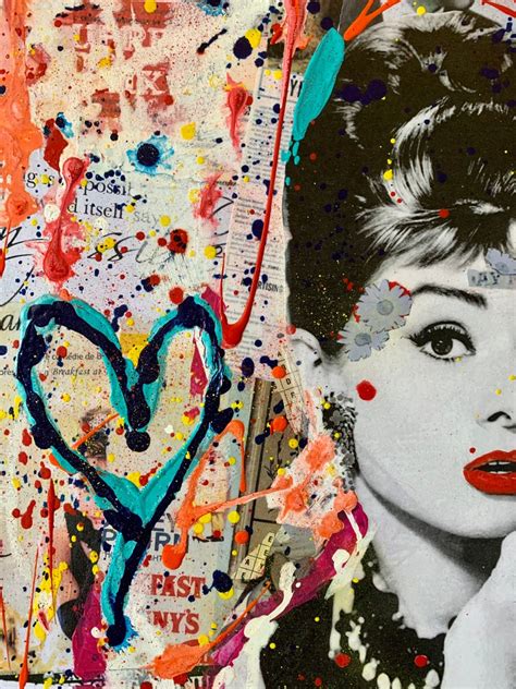 Audrey Hepburn Original Art Acrylic Painting Mixed Media Etsy