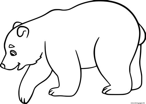Little Polar Bear Walking Coloring Page Printable