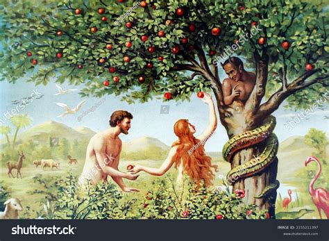 Eve Giving Adam Forbidden Fruit Stock Photo Shutterstock