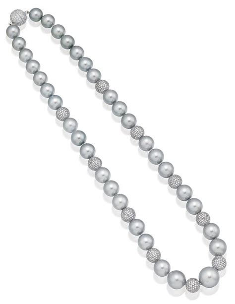 Tahitian Pearl And Diamond Necklace Necklacechain Jewellery