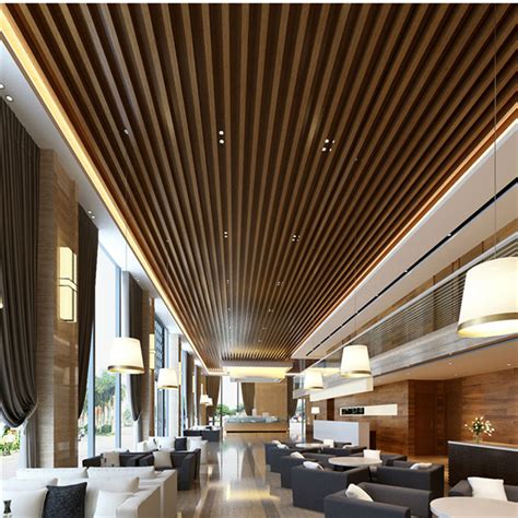 wood color pvc ceiling panels wpc pvc decorative wall ceiling panels  hotel