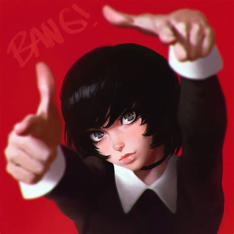 ilya kuvshinov original bad id bad tumblr id revision 1girl black hair blue eyes blurry