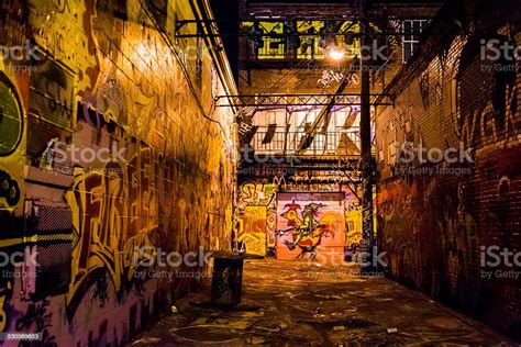 Graffiti Alley At Night In Baltimore Maryland Stock Photo Download