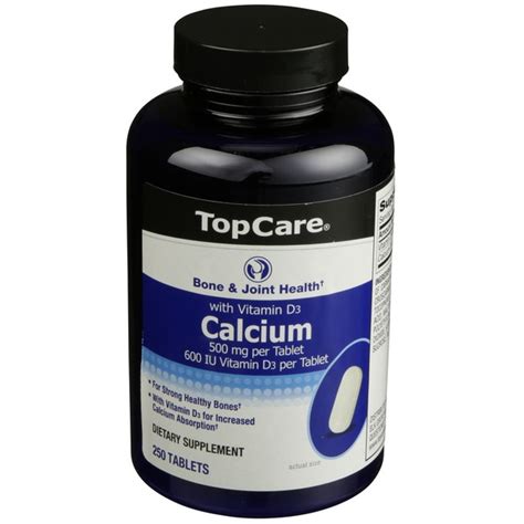 Magnesium is a vital component for several bodily processes and it is. Top Care Calcium 500 Mg With Vitamin D Dietary Supplement ...