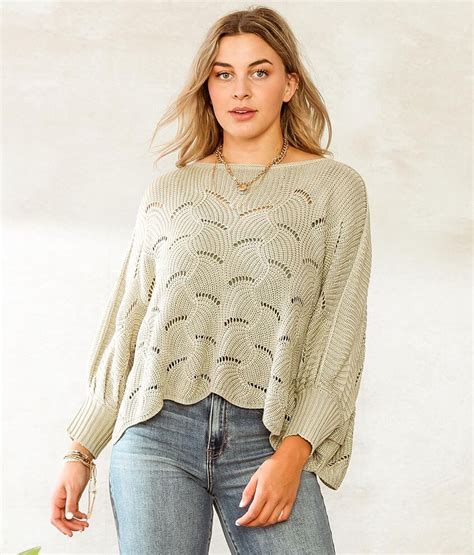 willow and root pointelle sweater women s sweaters in moss grey buckle