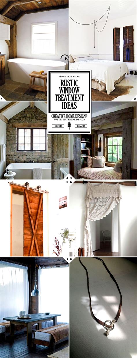 Explore classic fabrics like burlap, gingham, and plaid, or opt for reclaimed wood valances or shutters. Rustic Window Treatments and Curtain Ideas | Home Tree Atlas