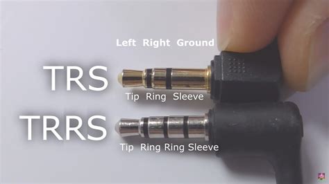These days it's generally easier and more accurate to refer to each type by their tip/ring/sleeve configuration to avoid any misunderstanding, especially when this is difficult when the cables look identical, but are wired differently. Headphone Jacks (TRS,TRRS, 2.5mm, 3.5mm, Left,Right,Ground,Mic) - YouTube