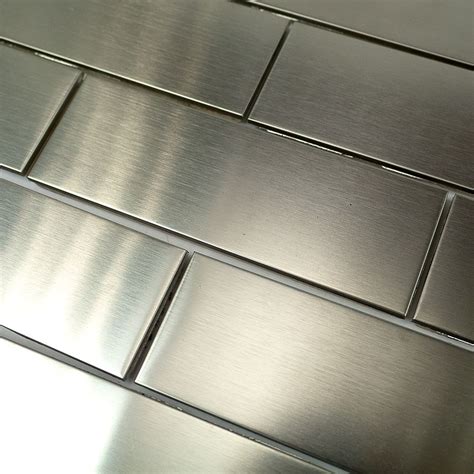 Sample Stainless Steel 2 X 6 Glass Tiles 1 Piece Sample Shop Glass