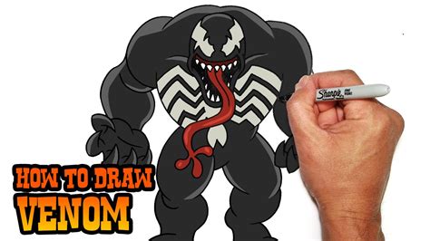 How To Draw Venom Face Easy Step By Step