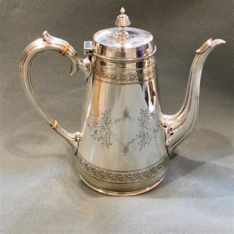 Victorian Anglo Indian Silver Plated Coffee Pot Antique Silver Plate