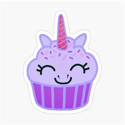 Unicorn Cupcake Sticker By Mcamore In 2021 Unicorn Cupcakes Stickers