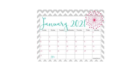 Cute 2021 Printable Calendar 12 Free Printables Images