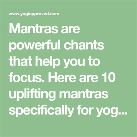 Mantras Are Powerful Chants That Help You To Focus Here Are