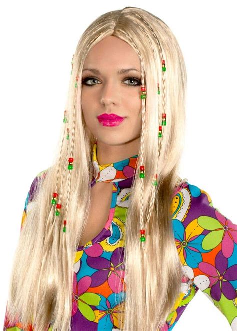 Professional Quality Up To 50 Off 300000 Products 60s Hippie Blonde Straight Wig Retro Ladies