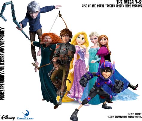 The Mega 7 Rise Of The Brave Tangled Frozen Hero Dragons Disney