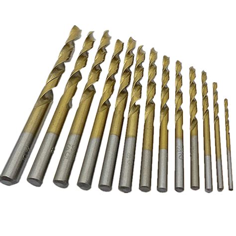 13pcs Drill Bits Hss Titanium Twist Drill Bit Metric 15 65mm Micro