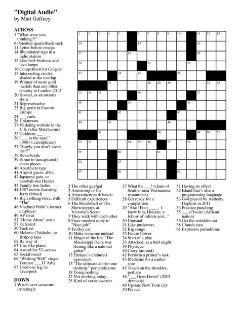 Large Print Crossword Puzzles Online Printable Crossword