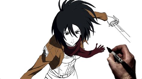 How To Draw Mikasa Step By Step Attack On Titan Youtube