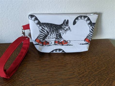 Kliban Cat Cosmetic Bag From Vintage Fabric 1970s Etsy Upcycled