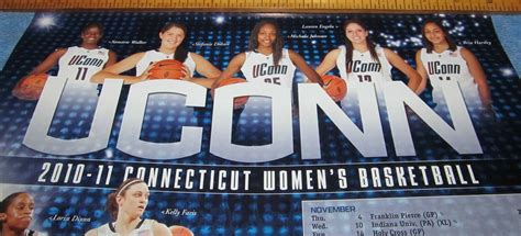 Uconn Womens Basketball Team Photo Season Schedule Poster Free