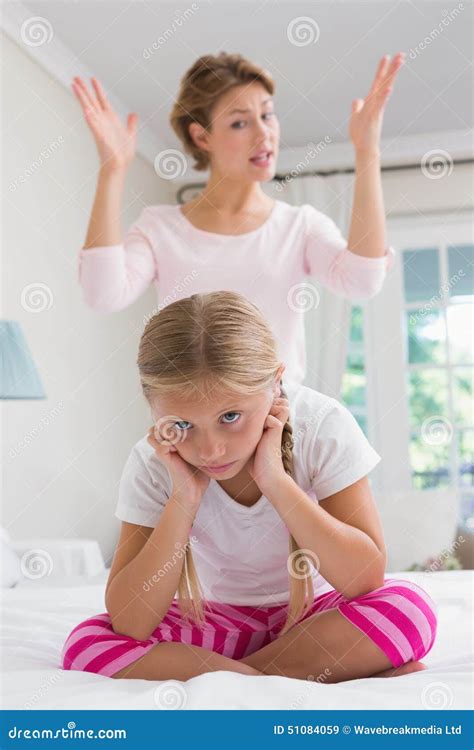 Mother Scolding Her Naughty Daughter Stock Image Image Of Leisure