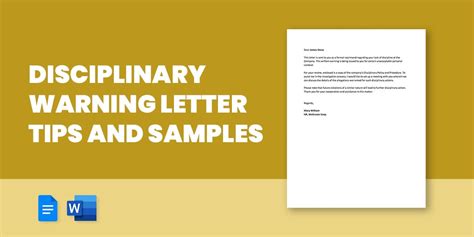 Disciplinary Warning Letters Free Samples Examples Download