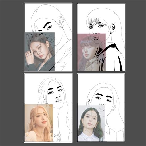 Blackpink Coloring Pages Practice Your Shadingcoloring Etsy