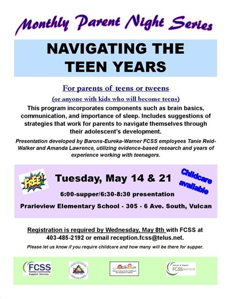 Navigating The Teen Years May 14 And 21 Vulcan And Region