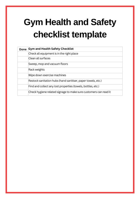 Gym Safety Checklist Template Ensure Facility Safety
