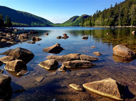 Landscape And Scenic Of Mountains And Lake At Acadia National Park
